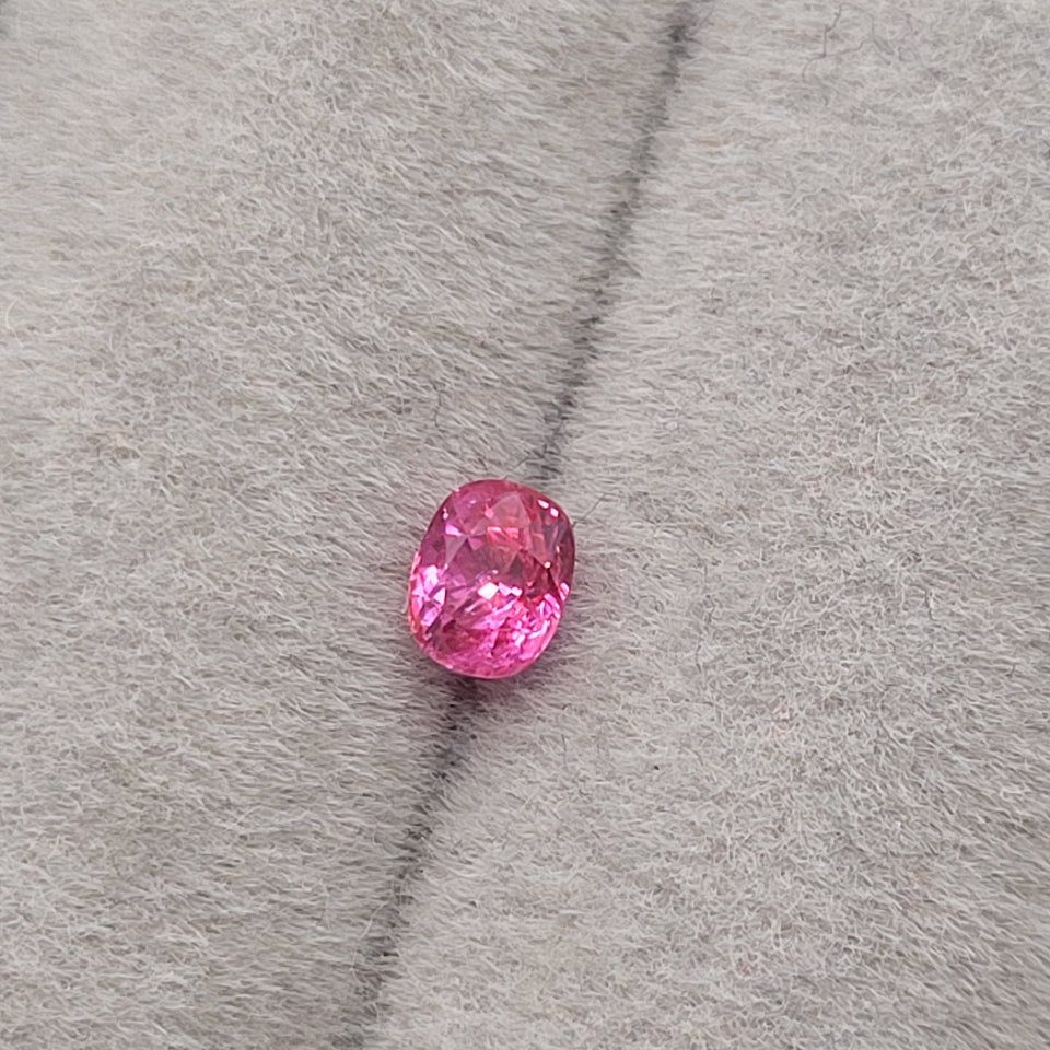 0.50 CT Natural Padparadscha Sapphire - Heated_grey_background
