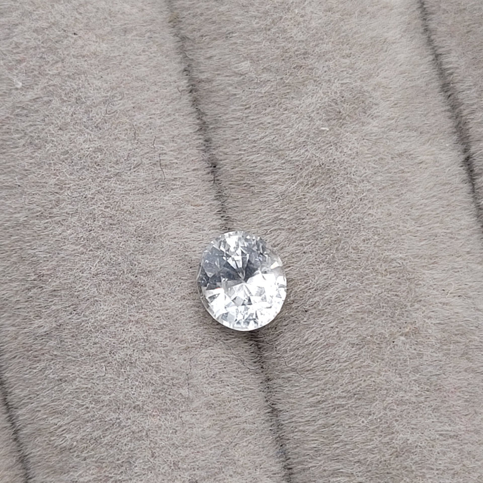1.17 CT Natural White Sapphire - Unheated_grey_background
