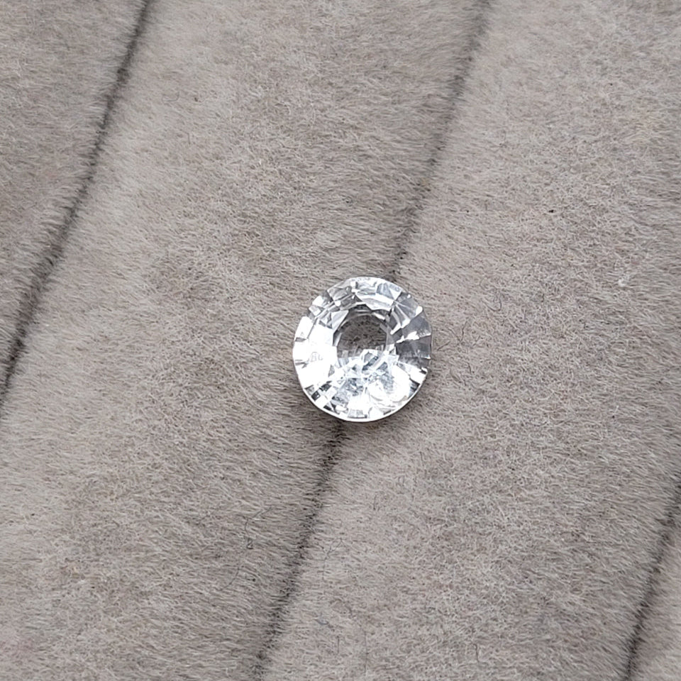 1.25 CT Natural White Sapphire - Unheated_grey_background