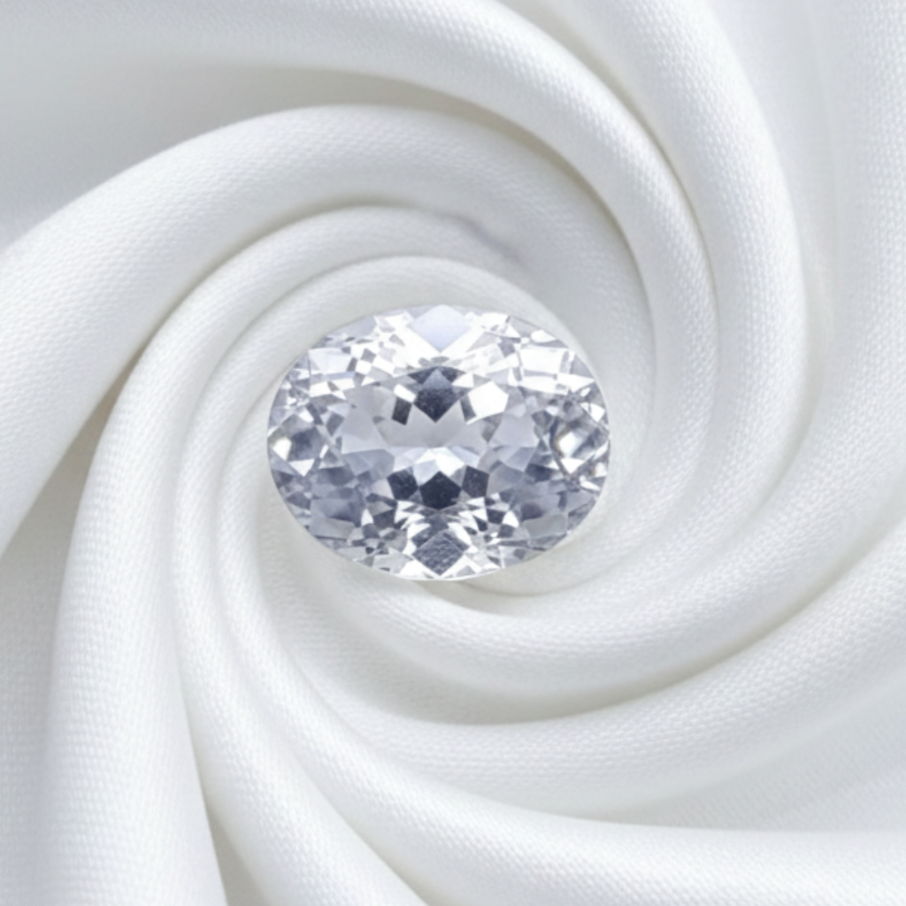 1.26 CT Natural White Sapphire - Unheated_silky_background