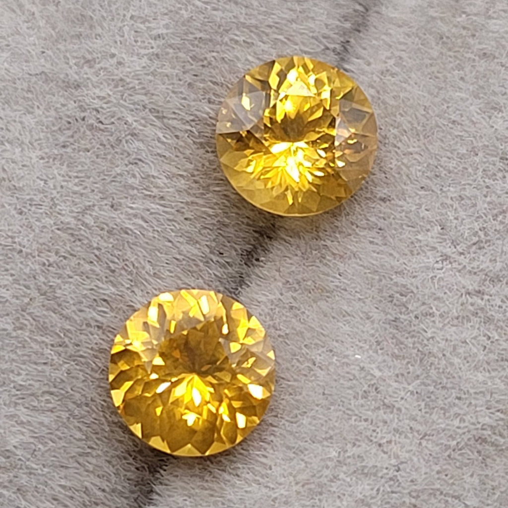 2.05 CT Natural Yellow Sapphire Pair - Heated_grey_background