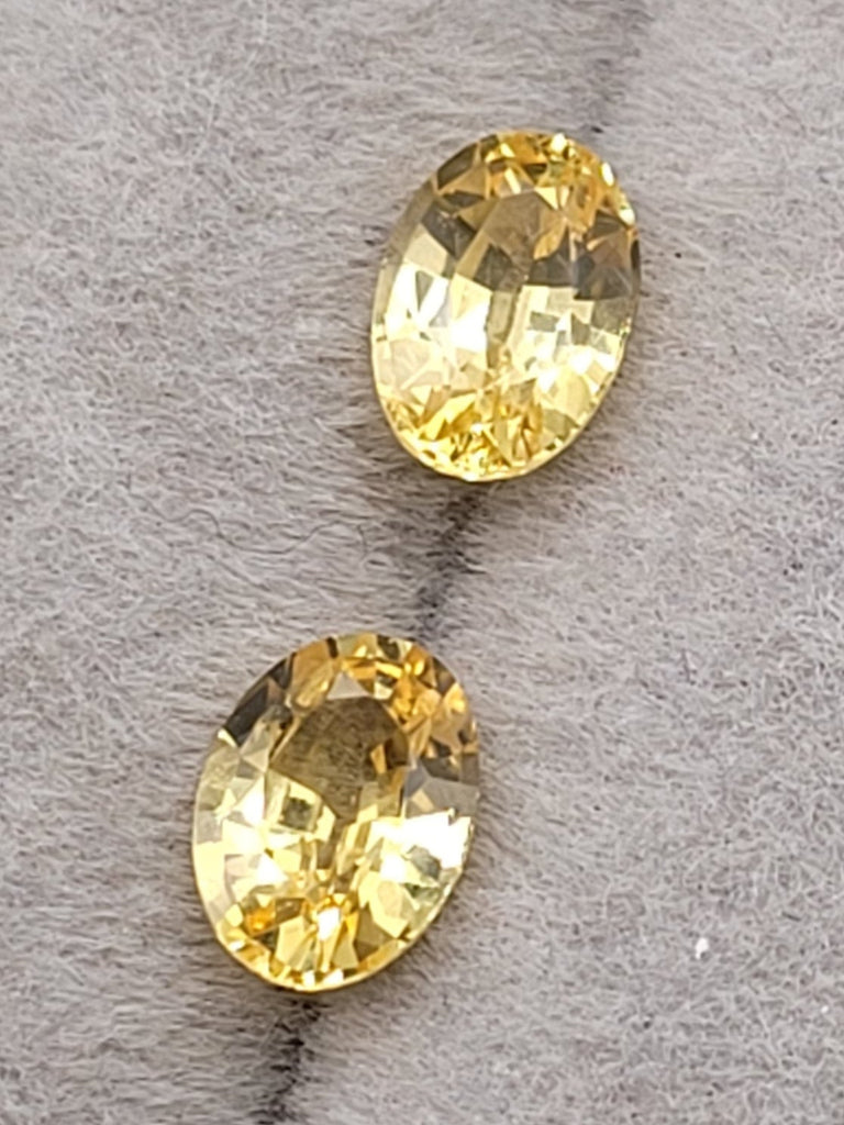 2.25 CT Natural Yellow Sapphire Pair - Heated_grey_background