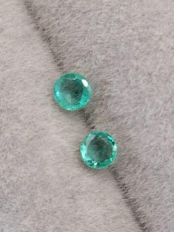 3.5mm  Natural Emerald Pair Untreated