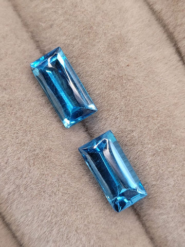 4.00 Carat  Natural Blue Topaz Pair