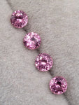 4.1 mm  Natural Pink Sapphire Set of 4  Unheated