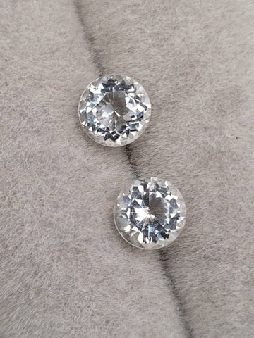 1.70 Carat  Natural White Topaz Pair