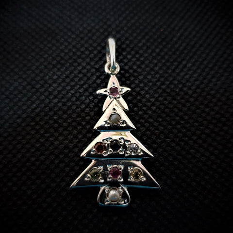 Nine Stone X-mas Tree Pendant