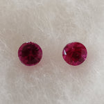 0.55 Carat Natural Ruby Pair - Unheated - Round Shape