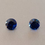 0.20 Carat Natural Blue Sapphire Pair - Unheated - Round Shape