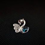 Blue Topaz Swan Pendant